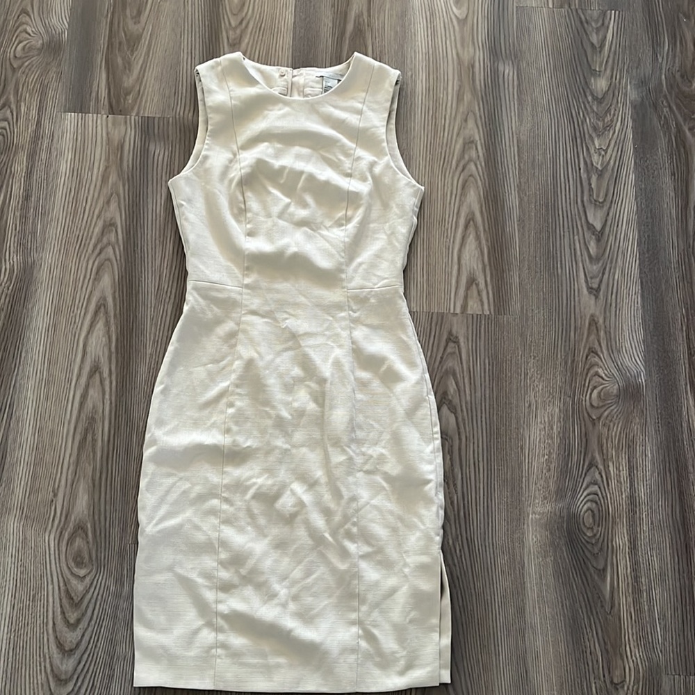 Beige a line fitted dress